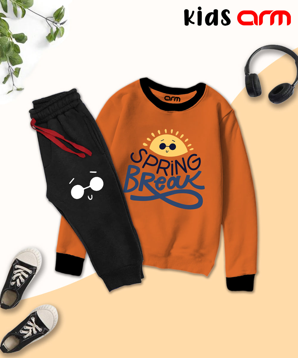 Spring Break Contrast Tracksuit for Kids