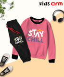Stay Chill Contrast Tracksuit for Kids