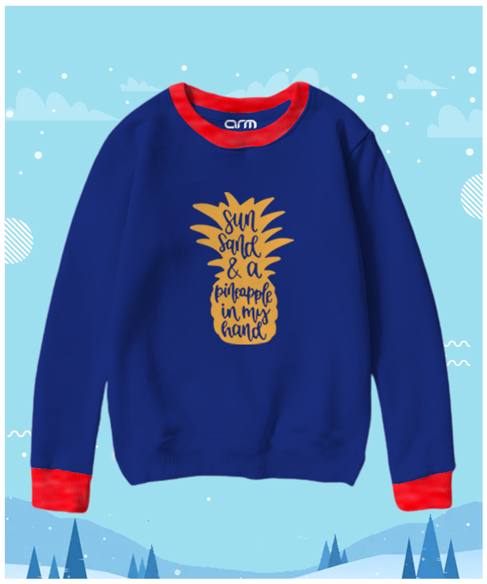 Sun Sand My Hero Contrast Sweat Shirt for Kids