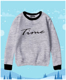 Time Contrast Sweat Shirt for Kids