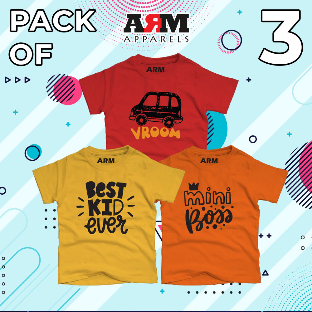 Pack of 3 T-Shirt For Kids - VROM-BESTKID-MIBOSS