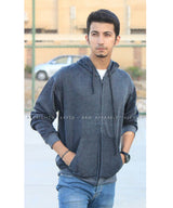 Basic Charcoal Zipper Hoodie