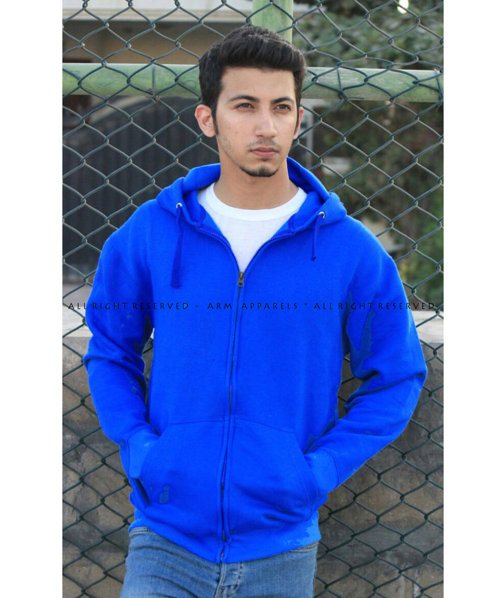 Basic Royal Blue Zipper Hoodie