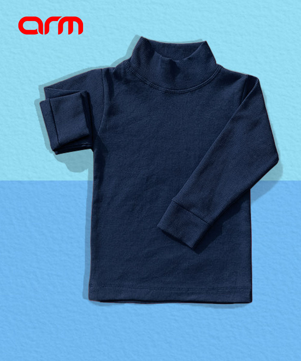 Navy Blue Basic High Neck for Kids